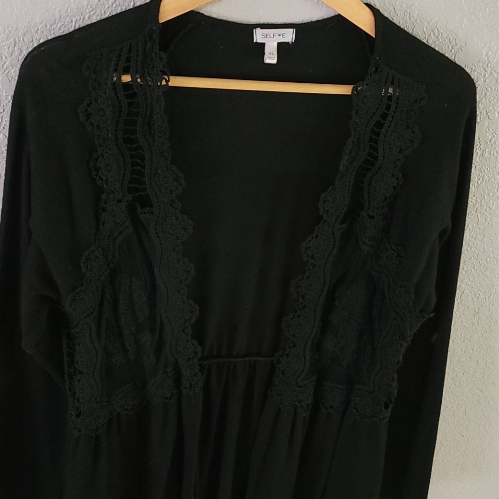 Black Lace Cardigan Sweater